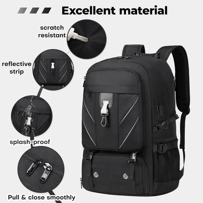 18.4 Inch Large Travel Backpack with Shoe Compartment,80L Water Resistant Anti Theft Backpacks with USB Charging Port,Carry on Flight Approved Laptop Bag Multiple Backpack (Fits above 5.91 ft height)