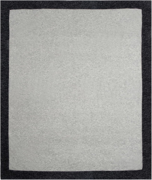 Jet&Bo Luxurious Cashmere Merino Blend Travel Blanket, Airplane-Ready in Packable Pouch, Soft, Lightweight and Breathable (Gray and Charcoal)