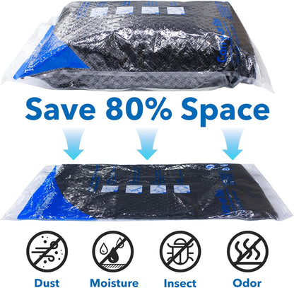 16 Pack Compression Bags for Travel | Vacuum Seal Storage Bags for Luggage & Dirty Clothes | Travel Packing Space Saver Bags for Suitcases & Home Organization | MEIQIHOME