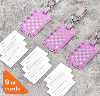 Luggage Tags for Suitcases Travel Accessories: Leather Luggage Tag 3 Pack TSA Approved Airplane Travel Essentials for Women, Bag Tags for Luggage Long Flight Must Haves Travels Gift Airport Essentials