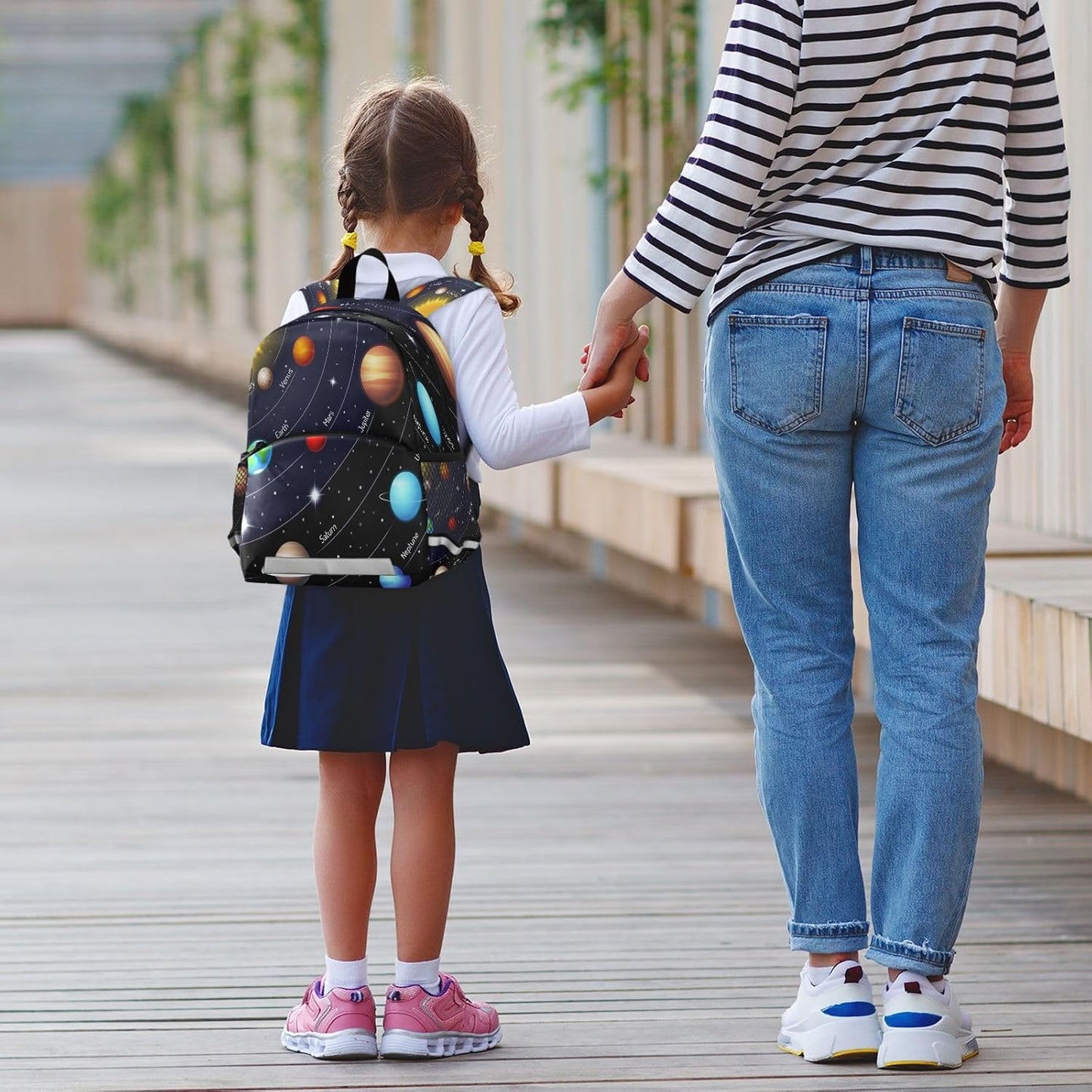 Solar System Planet Toddler Backpack Boys Girls Kids Preschool Bookbag School Children Bag with Leash Travel Casual Daypack Kindergarten Elementary Schoolbag for Nursery Junior Primary Students