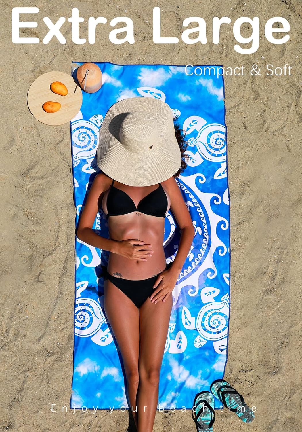 2 Pack Microfiber Lightweight Beach Towel Sand Free Quick Dry Absorbent Thin Compact Towels for Swimming Pool Camping Beach Accessories Large Easy Pack Travel Things for Vacation Essentials Gift