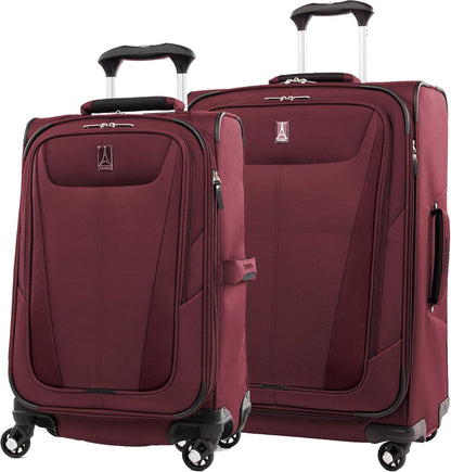 Travelpro Maxlite 5 Softside Expandable 2-Piece Luggage Set — Carry-On and Medium Checked Luggage — Burgundy