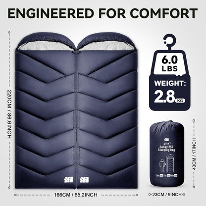 Sleeping Bags for Adults Cold Weather,Portable, Waterproof,Lightweight Camping Sleeping Bag for Tall Girls Boys with Compression Sack for Warm Camping, Hiking, Outdoor & Indoor