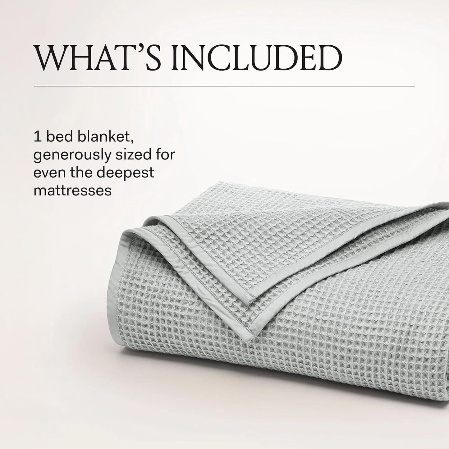 BOLL & BRANCH Waffle Bed Blanket - Twin, Stone - Luxury 100% Organic Cotton - Soft, Lightweight and Breathable - Textured Waffle Weave Design