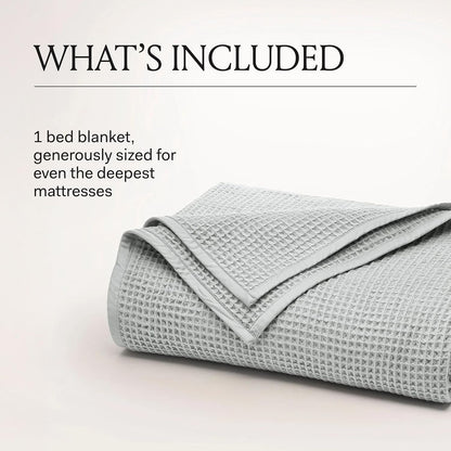 BOLL & BRANCH Waffle Bed Blanket - Twin, White - Luxury 100% Organic Cotton - Soft, Lightweight, Breathable - Textured Waffle Weave Design