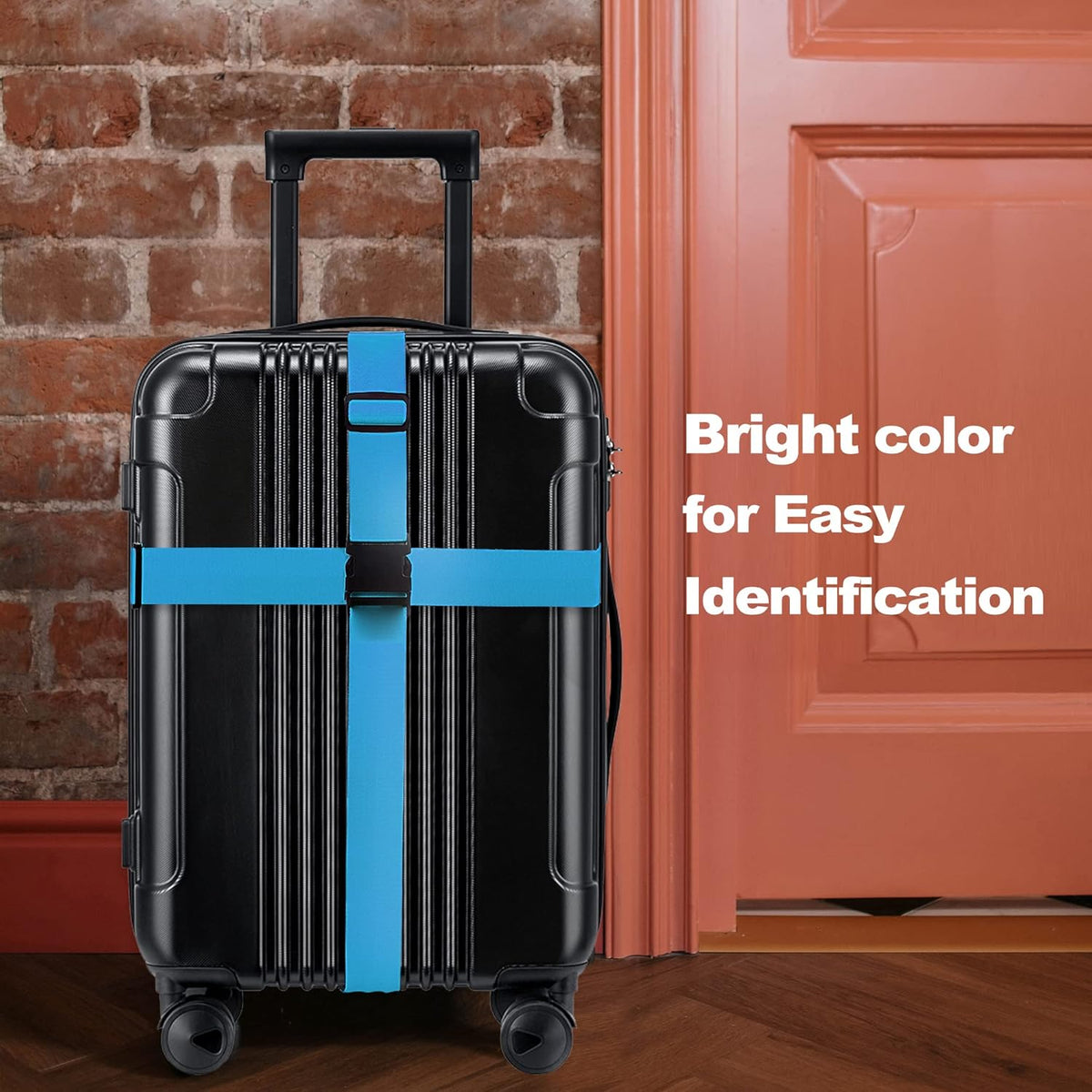 Luggage Straps for Suitcases TSA Approved Travel Belt 8 Pack by Chelmon (Sky Blue)