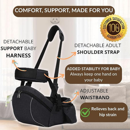 Baby Carrier with Hip Seat – Adjustable Waistband, Safety Harness & Storage - Image 2