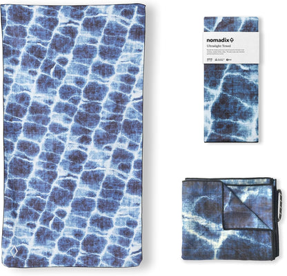Nomadix Ultralight Towel - Quick Dry & Super Lightweight - Perfect As A Pack Towel to Save On Space - Made with Recycled Materials - Agua Blue - 30x54