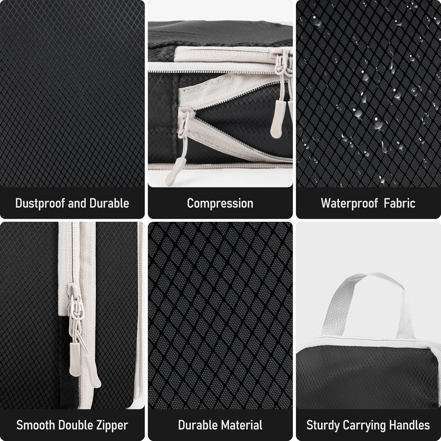 4-Piece Packing Cube Set - Lightweight Luggage Organizers for Travel, Vacation and Suitcases - Durable Accessories with Compression