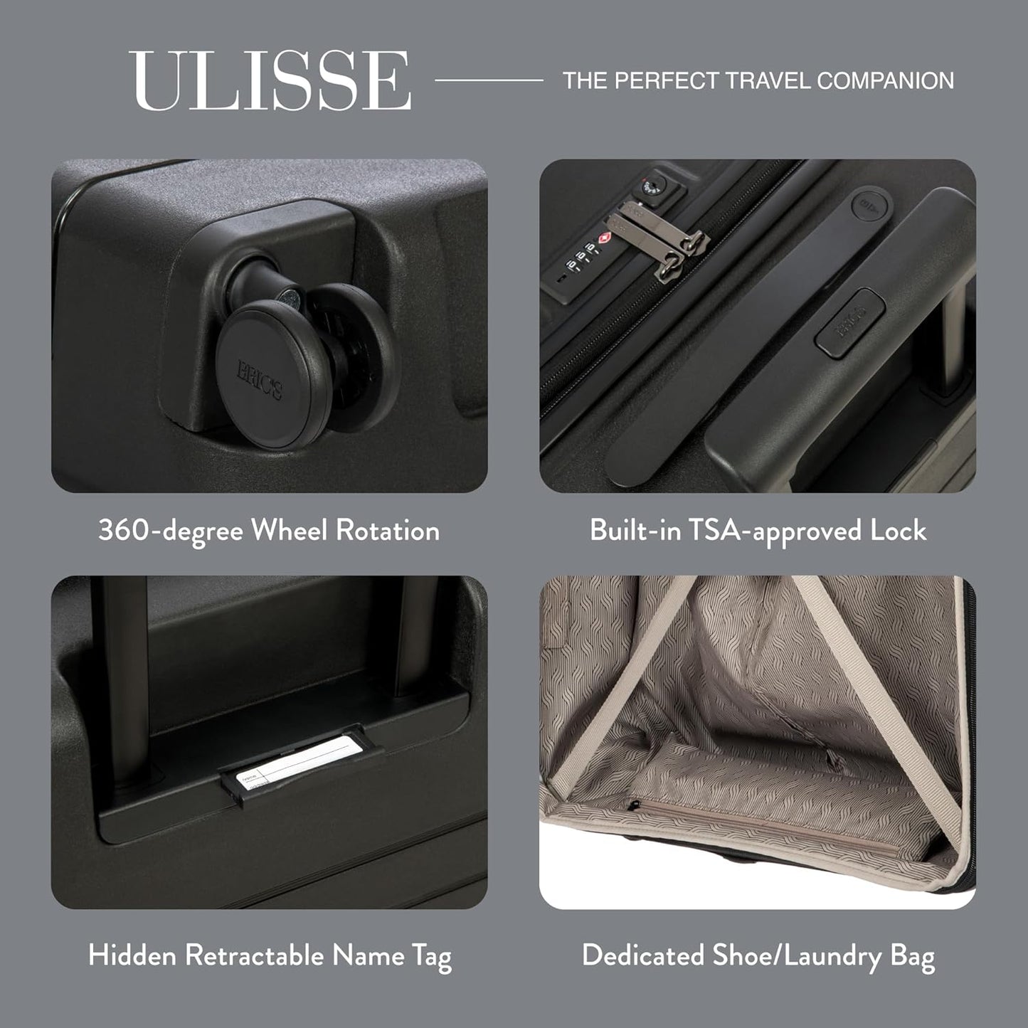 Bric's 30" Expandable Spinner Suitcase - Travel Luggage with TSA-Approved Lock and Hard Shell Exterior - B|Y Ulisse - Black