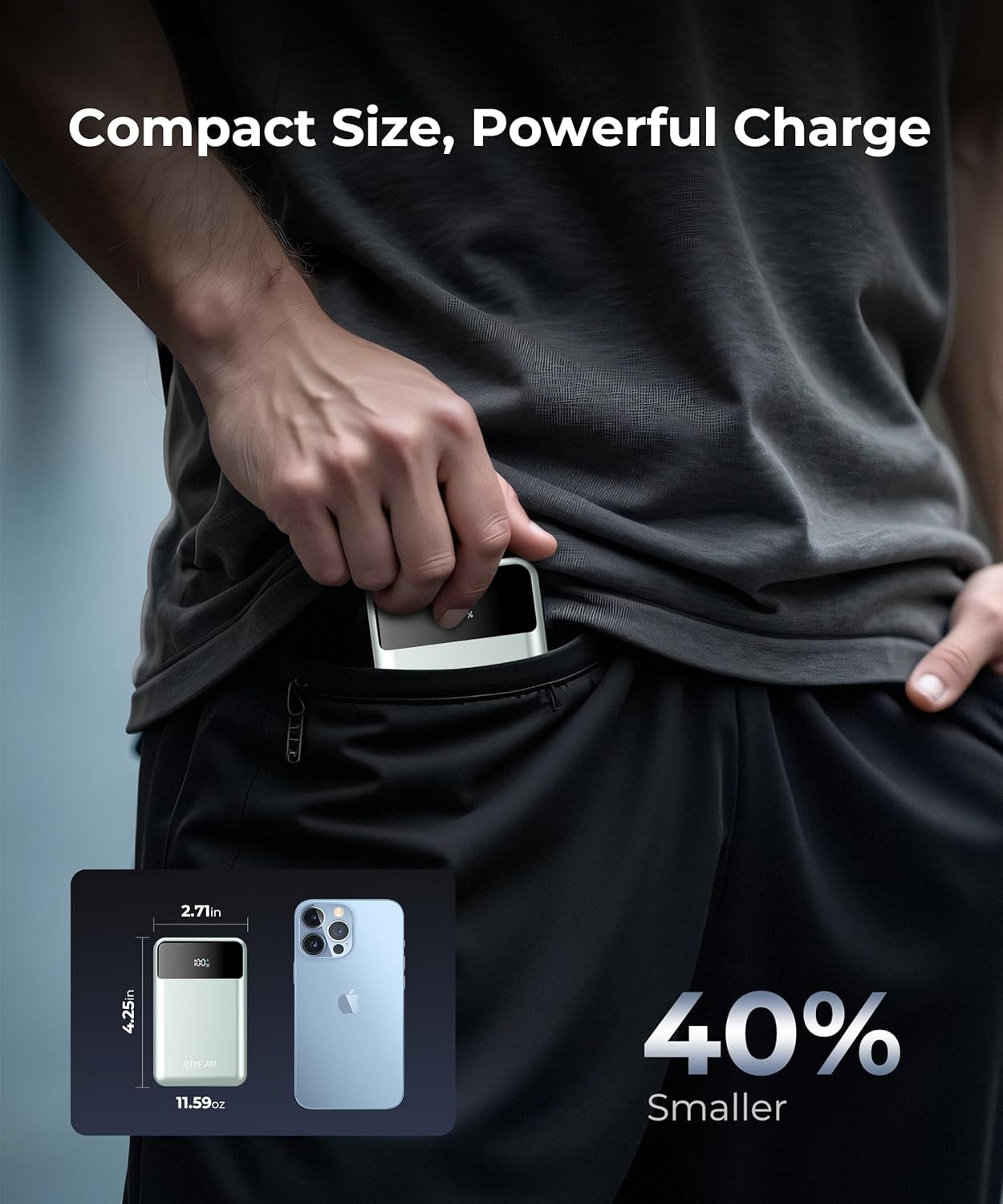 Portable-Charger-Power-Bank Travel Essentials Battery Pack USB C 30000mAh Built in Cable 22.5W Phone Fast Charging Powerbank Compatible with iPhone 16 15 14 13 12 11 iPad Samsung Google (Green)