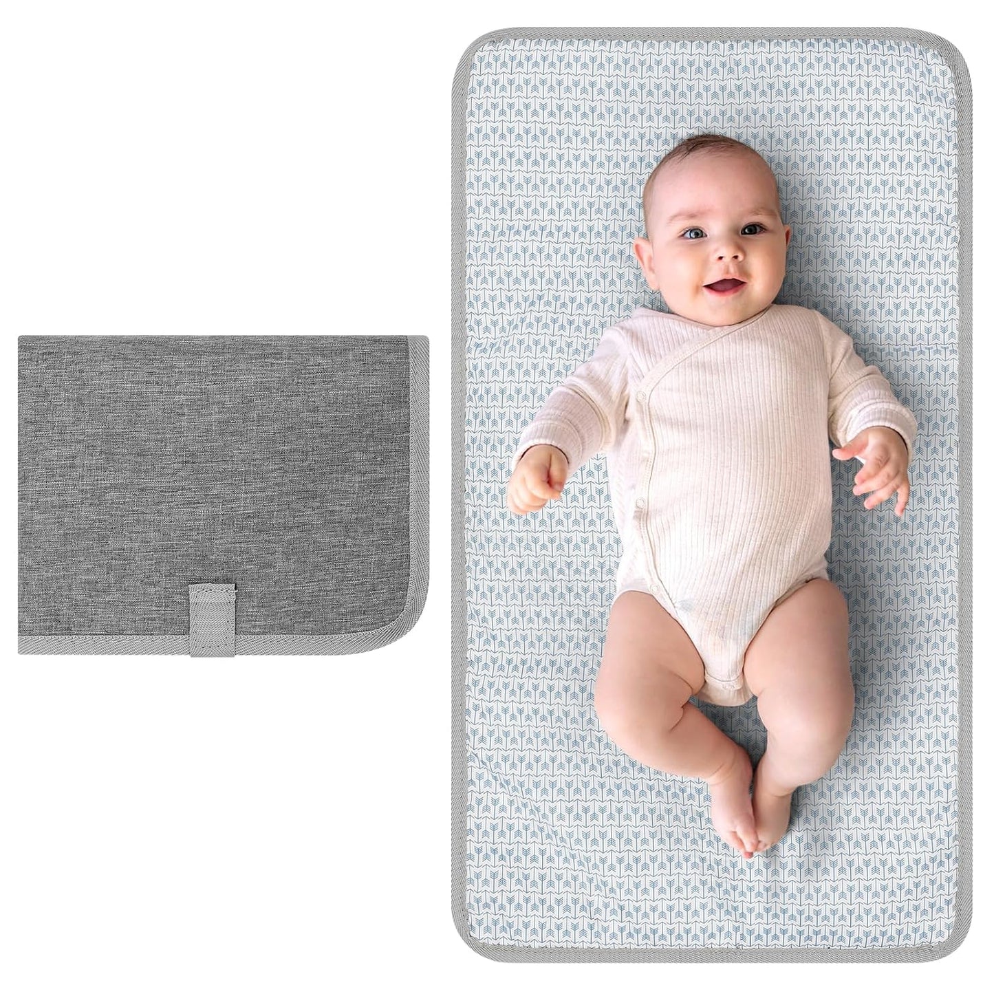 Accmor Portable Diaper Changing Pad, Waterproof Baby Changing Mat, Foldable Portable Travel Changing Pads for Baby, Grey