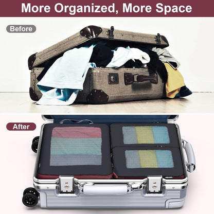 7 Set Compression Packing Cubes Packing Organizer for Travel,Travel Accessories for Carry on Luggage Suitcase Backpack Expandable Organizers
