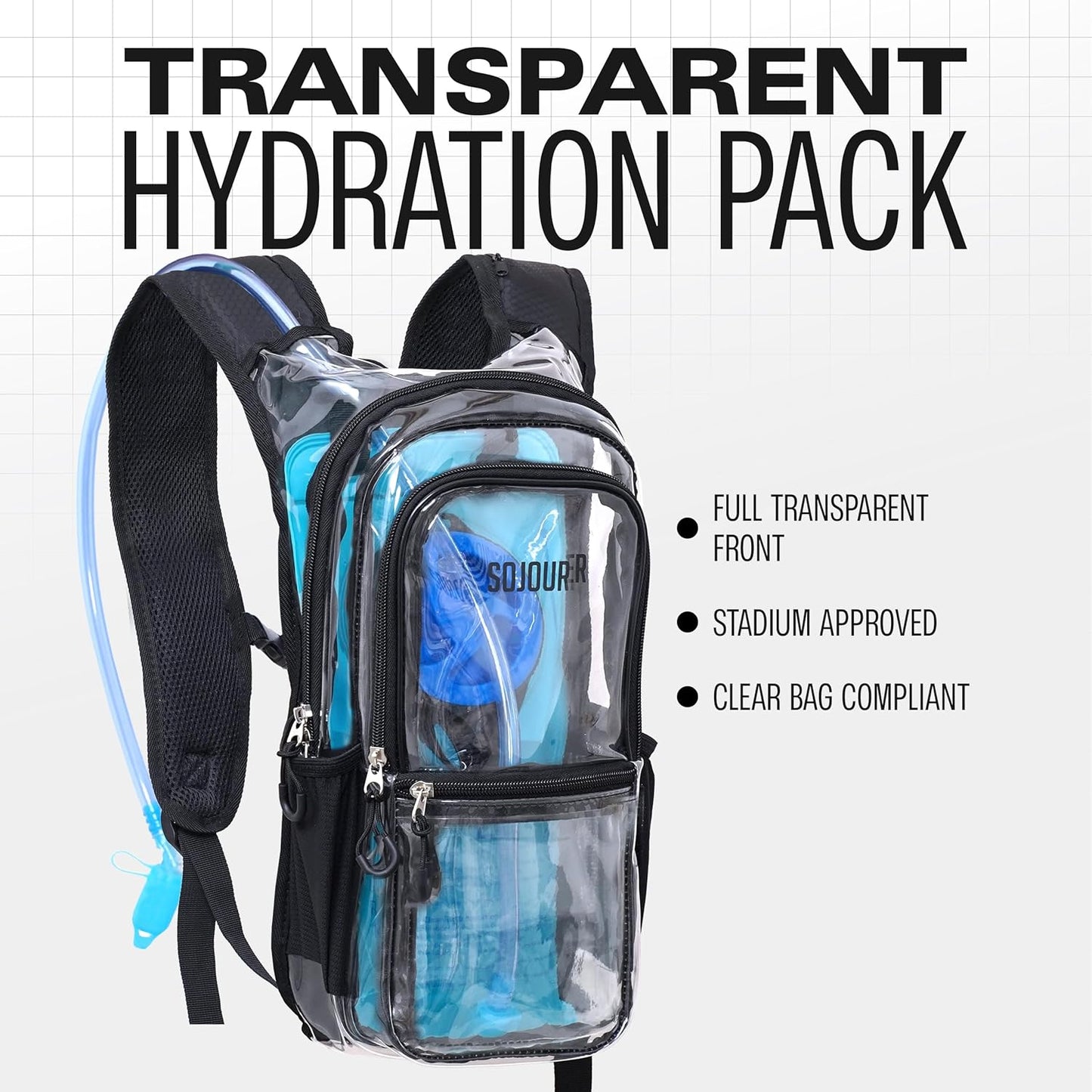 Sojourner Hydration Pack, Hydration Backpack - Water Backpack with 2l Hydration Bladder, Festival Essential - Rave Hydration Pack Hydropack Hydro for Hiking, Running, Biking, Festival Gear