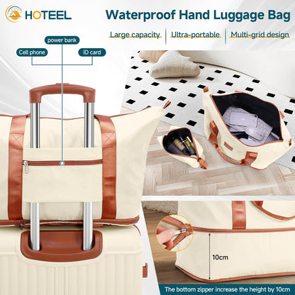 Hoteel 20Inch Luggage 3-piece Set, 360° Universal Suitcases with Wheels Hard Shell Suitcase with TSA Lock, Including Waterproof Luggage Bag, Travel Maletas for Men and Women,Beige