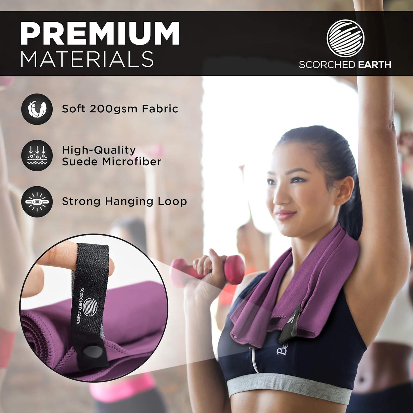 ScorchedEarth Microfiber Travel & Sports Towel Set - Quick Dry, Super Absorbent, Compact, Lightweight - for Camping, Backpacking, Hiking, Beach, Yoga, Swimming - Includes 2 Sizes + Carrying Bag & Clip