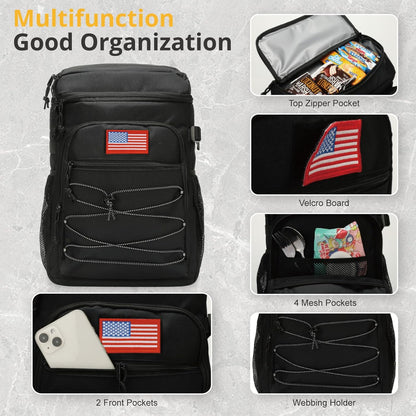 Tactical Backpack Cooler, 25L Cooler Backpack Insulated Leak-Proof, Heavy Duty Large Lunch Backpack, Waterproof Ice Chest Backpack for Men Women Adults Work Daytrip Camping Beach Hiking Accessories