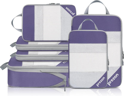 8 Set/6 Set/4 Set Compression Packing Cubes for Travel, Lightweight Vacation Travel Essentials, Travel Accessories for Suitcase Organizer Bags Set, Durable Luggage Organizer