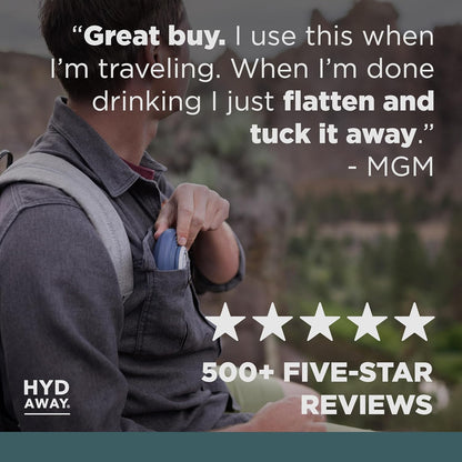 HYDAWAY 17oz Collapsible Water Bottle - BPA-Free, Leakproof, Lightweight, and Space-Saving - Perfect for Travel, Hiking, and Everyday Hydration