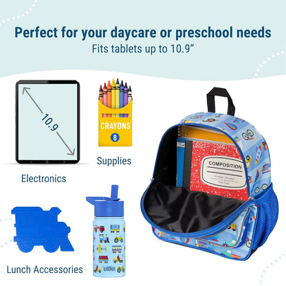 Wildkin 12-inch Kids Backpack – Padded, Adjustable, Ideal for Daycare & Travel - On the Go