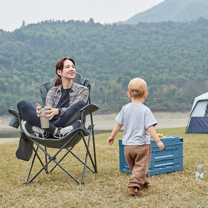 EVER ADVANCED Camping Chairs, Lawn Chairs Outdoor Sports Chairs, Folding Chair Camping Chairs for Adults, Supports 400lbs