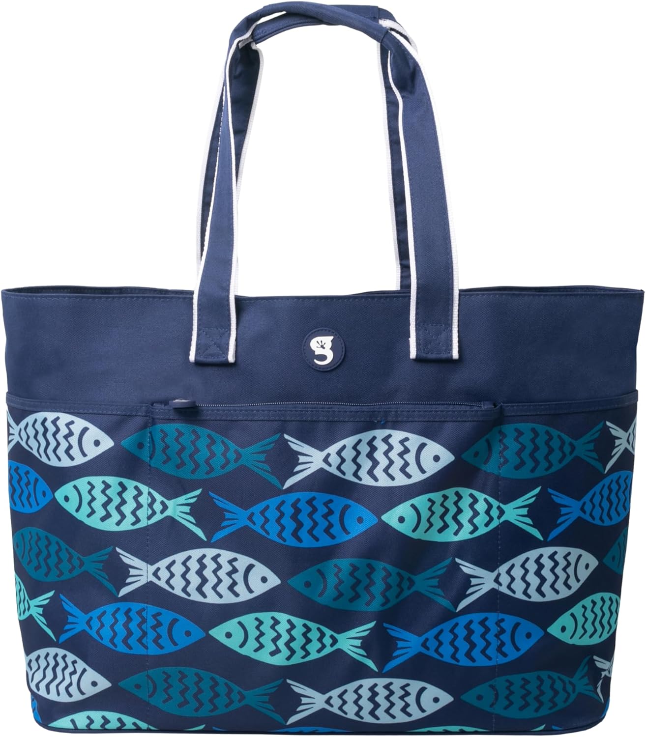 geckobrands Oversized Beach Tote – Large and Stylish Beach Bag with 4 Exterior Pockets and Zippered Internal Compartment