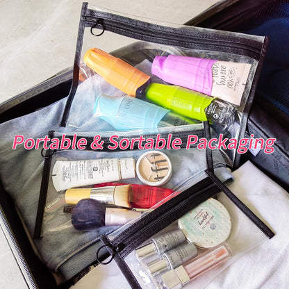 Clear Makeup Bags，small makeup bag,3pcs Makeup bag Hanging Pouches,mesh zipper pouch bags,purse organizer for Daily or Travel to Keep Small Items(Clear set)