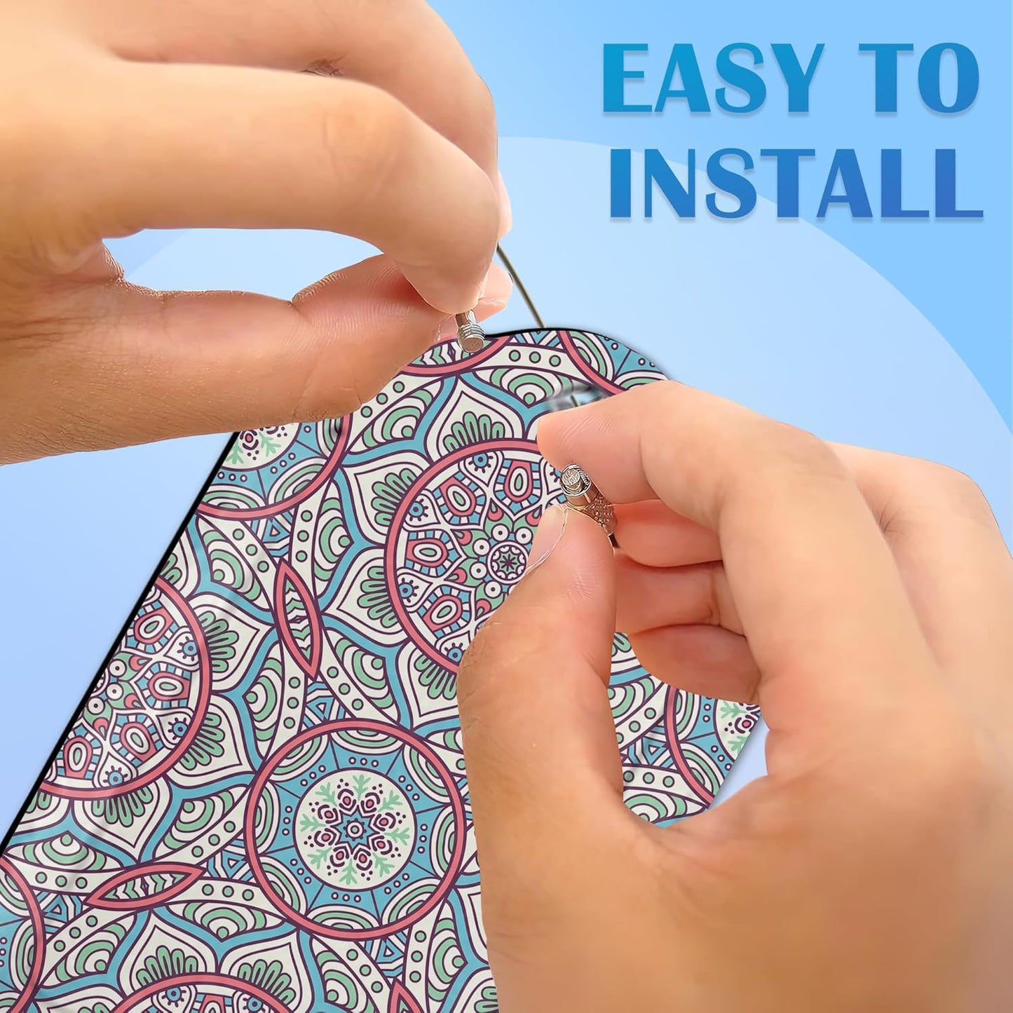 Set of 2 Boho Ethnic Floral Luggage Tags for Suitcases, Leather Suitcase Tag Name Identifiers Labels for Travel Bag Baggage Backpack