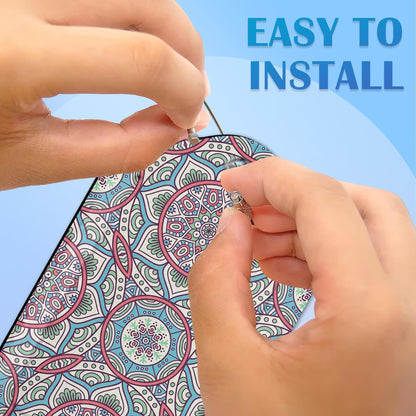 Set of 2 Boho Ethnic Floral Luggage Tags for Suitcases, Leather Suitcase Tag Name Identifiers Labels for Travel Bag Baggage Backpack