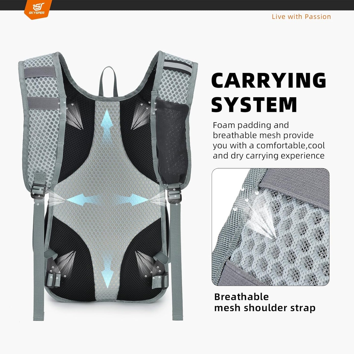 SKYSPER Small Hiking Backpack - 15L Travel Daypack Lightweight Bag Water Resistant Hiking Backpacks for Women Men