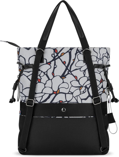 Sherpani Tempest, Anti Theft Convertible Backpack Tote, 14L Travel Backpack, Travel Gifts for Women, Handbags, RFID Protection, Metal Hardware, Fits 15” Laptop (No Sleeve) (Sakura)