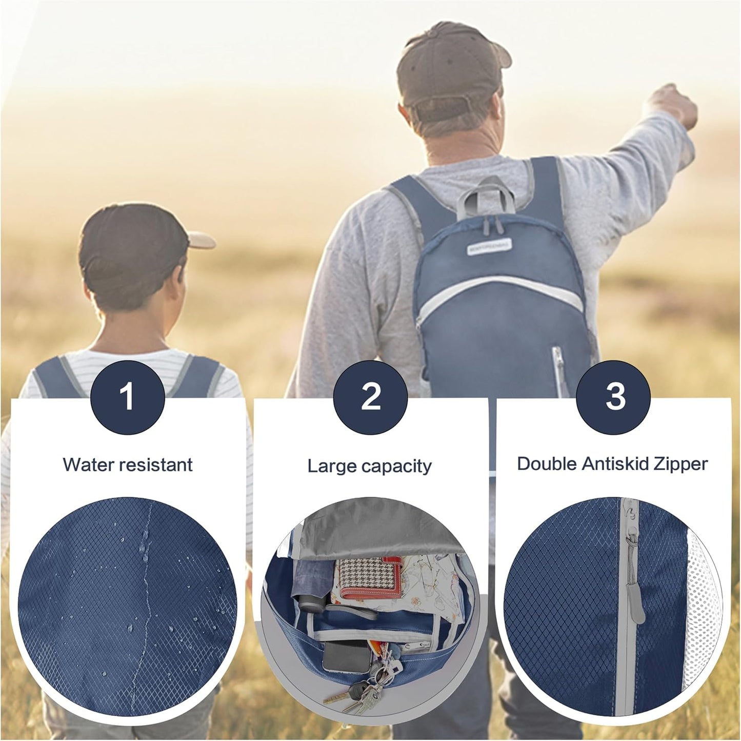 35L Foldable Waterproof Backpack For Outdoor Sports Travel Inside Wet Clothes Compartment Packable For Multiple