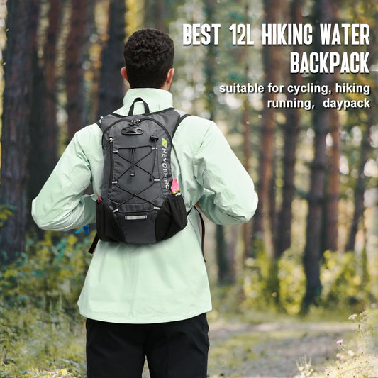 Lightweight Hydration Backpack, Running Backpack with 2L Water Bladder, Hydro Water Daypack for Cycling Hiking Rave for Men Women