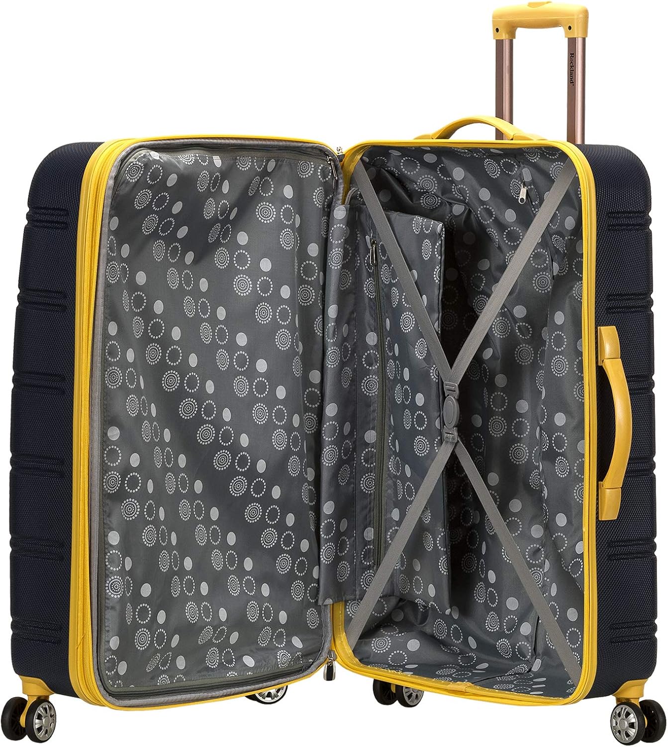 Rockland Unisex Adults Melbourne Hardside Expandable Spinner Wheel Luggage, Navy, 2-Piece Set (20/28)
