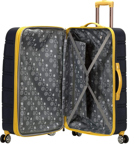 Rockland Unisex Adults Melbourne Hardside Expandable Spinner Wheel Luggage, Navy, 2-Piece Set (20/28)