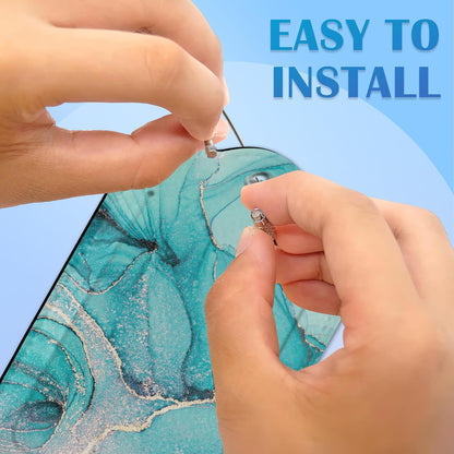 Set of 2 Pink Gold Abstract Marble Luggage Tags for Suitcases, Blue Gold Abstract Marble Leather Suitcase Tag Name Identifiers Labels for Travel Bag Baggage Backpack