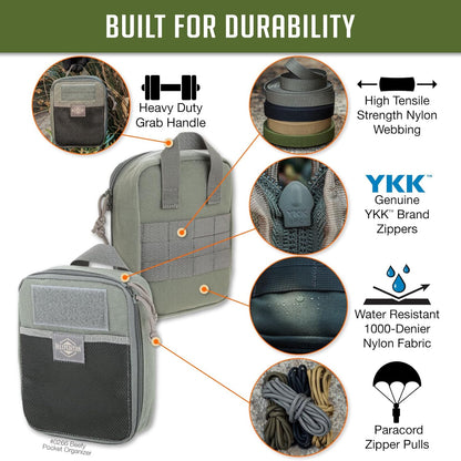 MAXPEDITION Beefy Pocket Organizer, Compact, MOLLE-Compatible, 1000D Nylon Tactical Pouch, Everyday Carry Tool and Gear Storage for Outdoor, Tactical, Survival, 0266