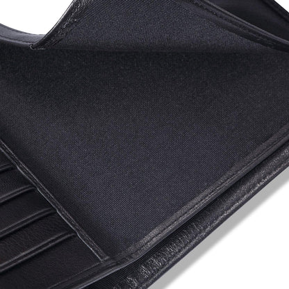 HISCOW Italian Leather Passport Holder for Travel - RFID Blocking Wallet Cover with Secure Organizer for Men & Women, US & Foreign Trips, Black