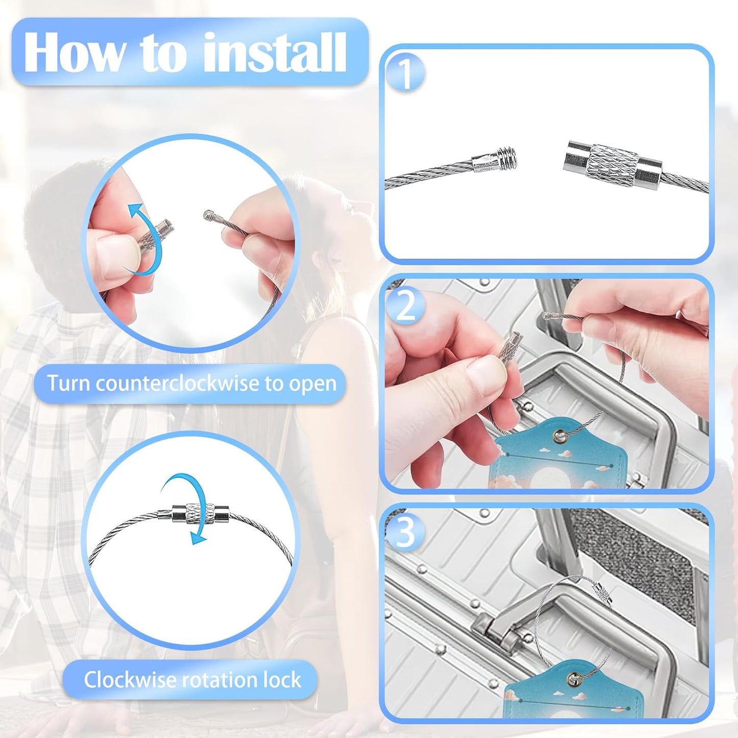 Greek Island Sunset Landscape On The Sea Luggage Tags for Suitcases, 2 Pack Cute PU Leather Suitcase Tag Identifiers with Address Card for Baggage Tag