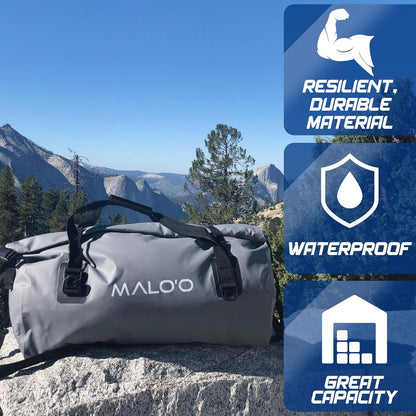 Malo'o Waterproof Roll-Top Duffel - 100L - Keep Gear Dry for Outdoor Adventures - Pockets & Molle Loops