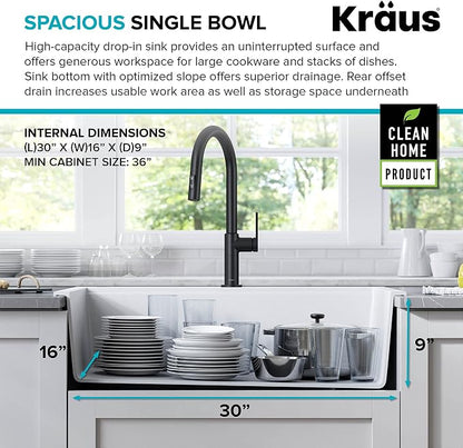KRAUS Bellucci Workstation 33 in. Drop In Single Bowl Granite Kitchen Sink in - Image 9