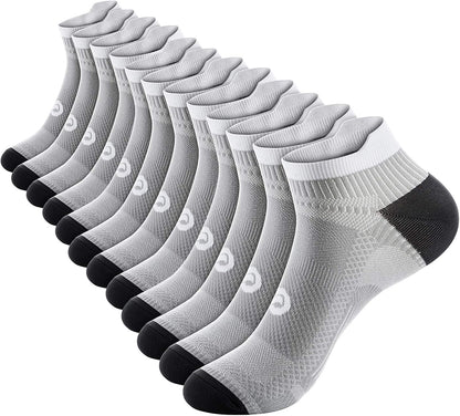 PAPLUS Ankle Compression Sock for Men and Women 2/4/6 Pairs, Low Cut Compression Running Sock with Ankle Support