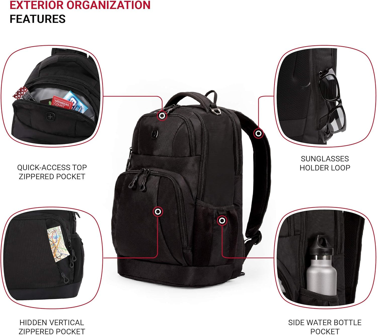 SwissGear 5698 Laptop Backpack, Black, 17-Inch