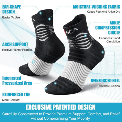 NEENCA Professional Compression Socks, Medical Athletic Ankle Socks for Injury Recovery & Pain Relief, Sports Protection, Circulation —1 Pair, 20-30 mmhg