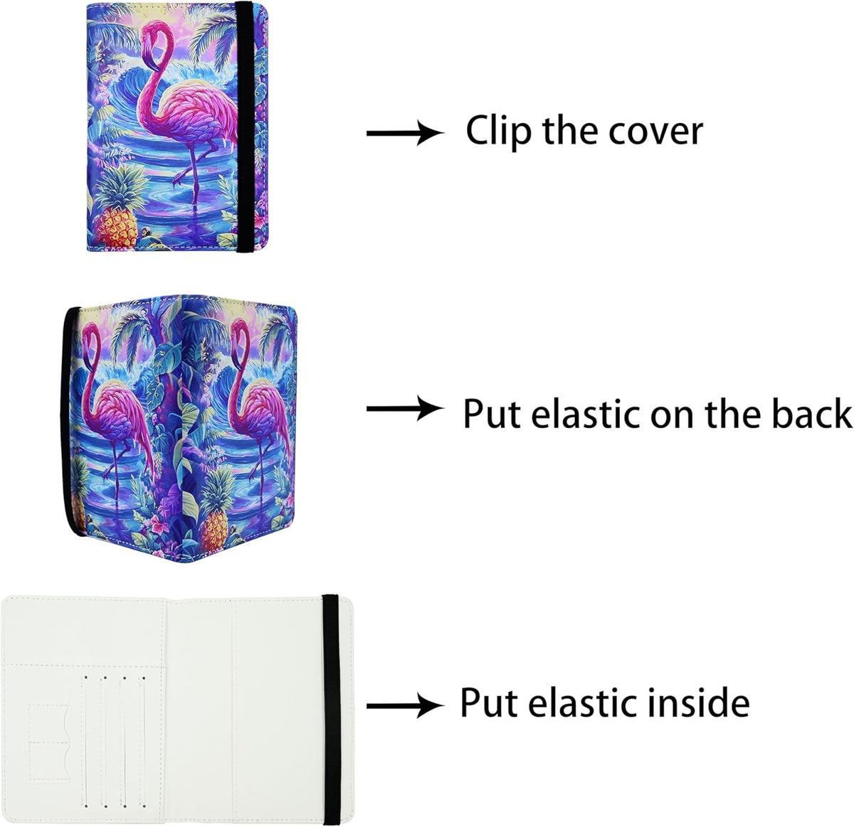 Passport Holder for Women and Men PU Leather Passport Cover for Travel (Flamingo)