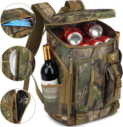 TUGUAN Cooler Backpack 36 Cans Insulated Leak Proof Lightweight Lunch Backpack for Men Work Portable Travel Thermal Bag Compartment Camping Hiking Beach Pincnic Cooler for Women