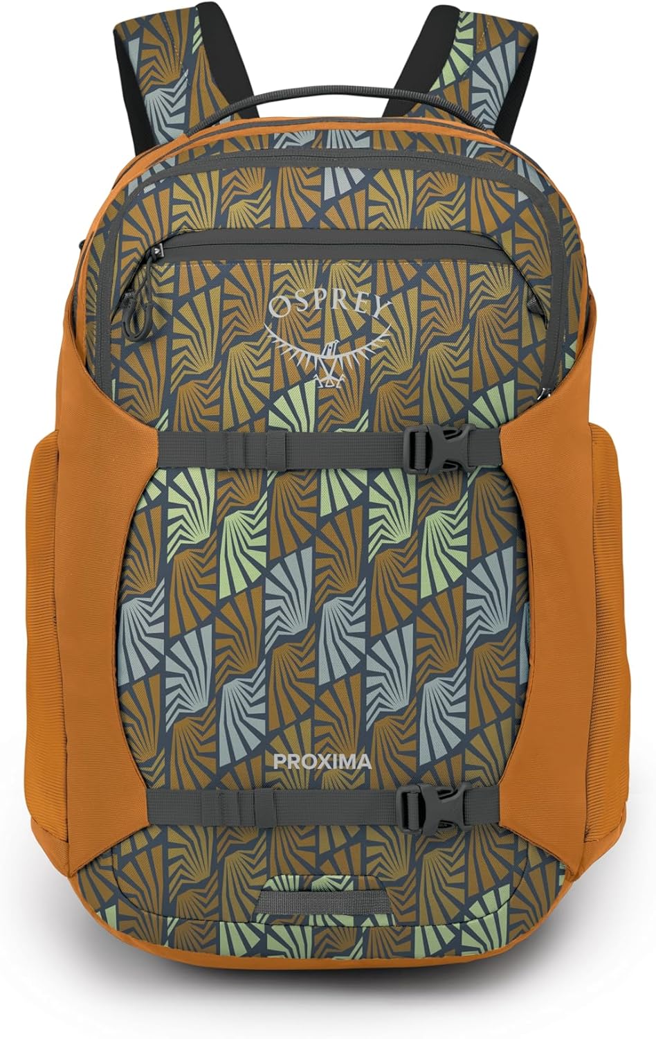 Osprey Proxima 30L Campus Laptop Backpack - Organized Everyday Pack with Tech Storage, Water Bottle Pockets, and Comfortable Carry - Perfect for School, Commute, and Travel, Kazuma Print/Toffee Orange