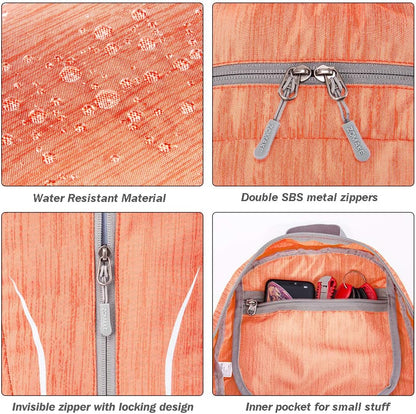 ZOMAKE 25L Ultra Lightweight Packable Backpack, Foldable Hiking Backpacks Water Resistant Small Folding Daypack for Travel(Orange)