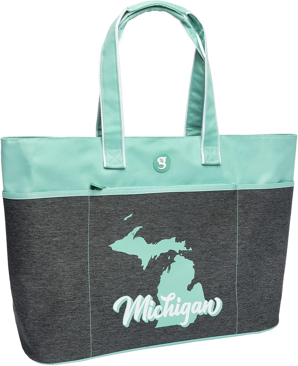 geckobrands Oversized Beach Tote – Large and Stylish Beach Bag with 4 Exterior Pockets and Zippered Internal Compartment